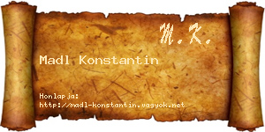 Madl Konstantin névjegykártya